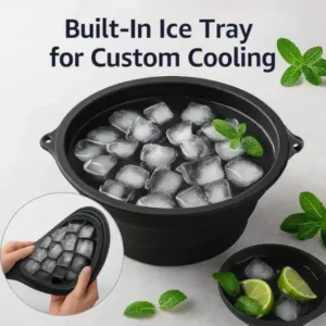 Silicone Ice Facial Bowl with Built-In Ice Tray Foldable Skin Care Bowl (1 Pc) ( default, Standard )