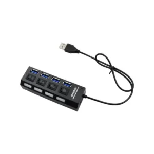 4 Port USB, HUB USB 2.0 HUB Splitter High Speed with On/Off Switch Multi LED Adapter Compatible with Tablet Laptop Computer Notebook ( default, Standard ).