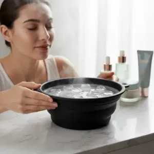 Silicone Ice Facial Bowl with Built-In Ice Tray Foldable Skin Care Bowl (1 Pc) ( default, Standard )