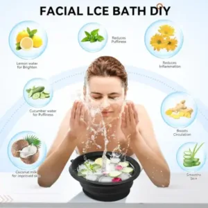 Silicone Ice Facial Bowl with Built-In Ice Tray Foldable Skin Care Bowl (1 Pc) ( default, Standard )